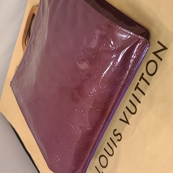 LOUIS VUITTON VINTAGE 1999! ULTRA RARE COLOR PURPLE MONOGRAM VERNIS STANTON TOTE - Picture 15 of 17